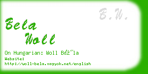 bela woll business card